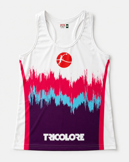 Canotta Sportiva Donna BTS-Tricolore Bianca/Fucsia