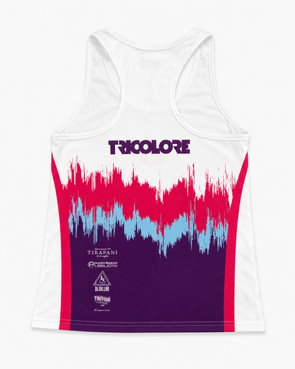 Canotta Sportiva Donna BTS-Tricolore Bianca/Fucsia