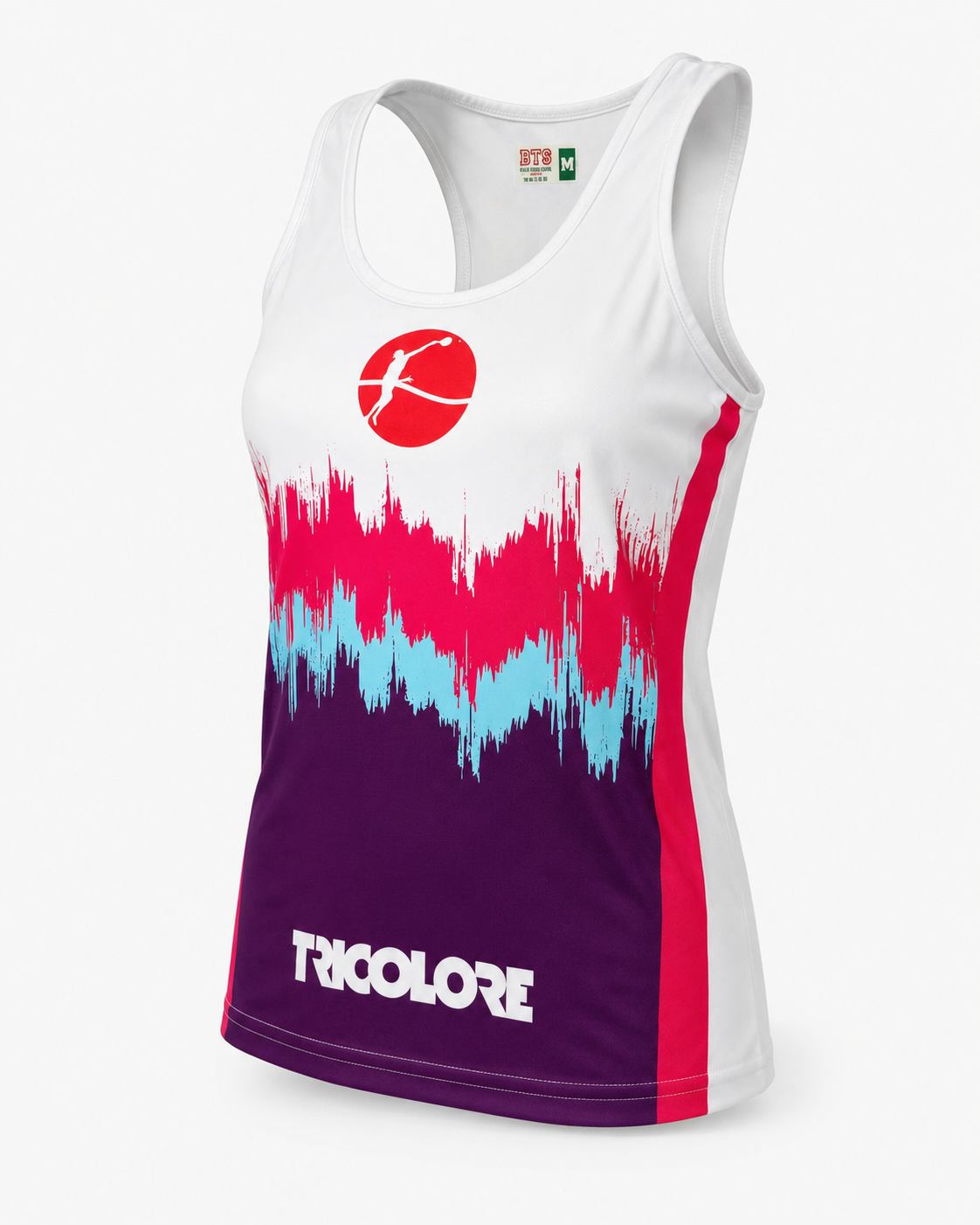 Canotta Sportiva Donna BTS-Tricolore Bianca/Fucsia