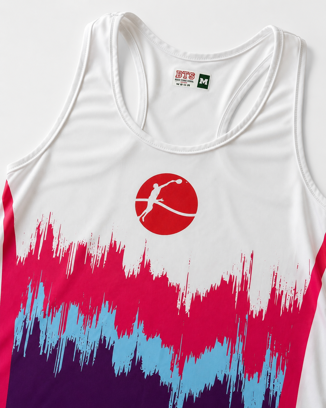 Canotta Sportiva Donna BTS-Tricolore Bianca/Fucsia