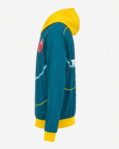 BTS-Tricolore Zip Hoodie Blue/Yellow