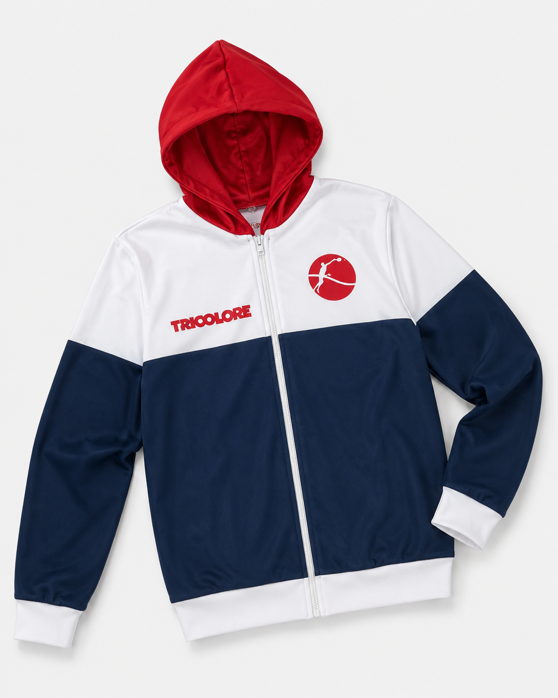 BTS-Tricolore Zip Hoodie White/Navy