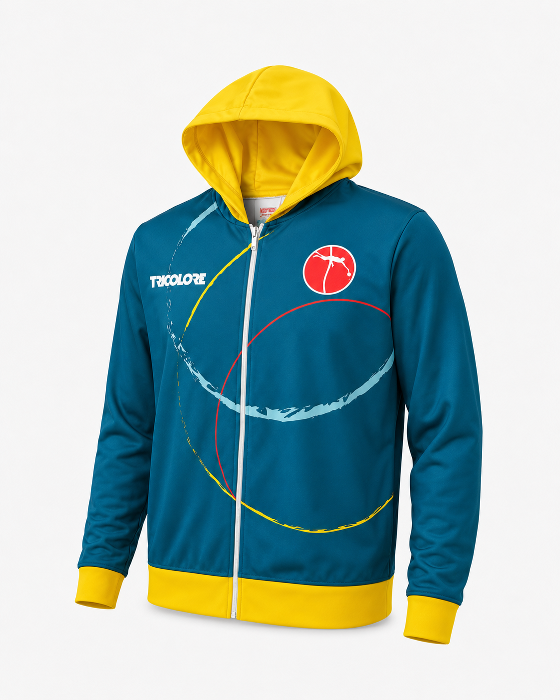 BTS-Tricolore Zip Hoodie Blue/Yellow