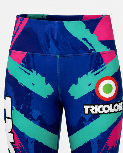 Women's Sports Leggings Tricolore Brush Blue-Fuchsia