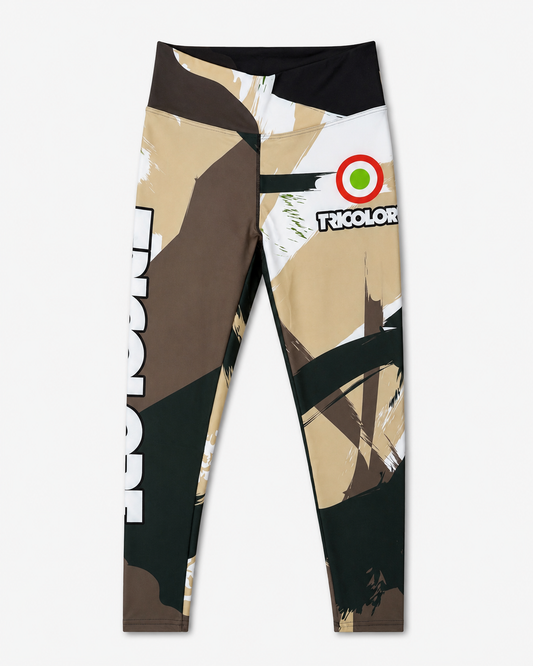 Women's Sports Leggings Tricolore Brush Black-Beige