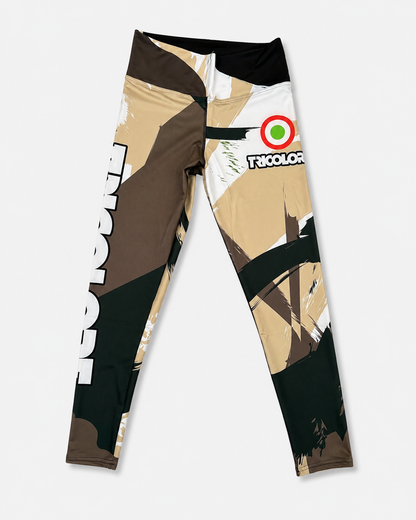 Women's Sports Leggings Tricolore Brush Black-Beige