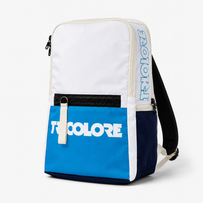 Tricolore Sports Backpack White & Blue - three-quarter view