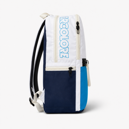 Tricolore Sports Backpack White & Blue - side profile