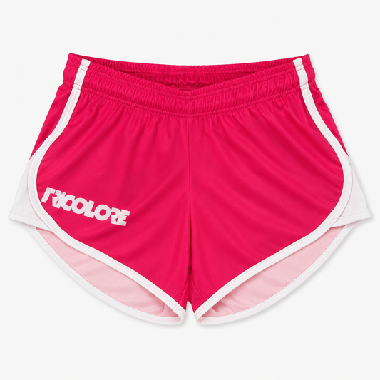 Women's Sports Shorts BTS-Tricolore White/Fuchsia