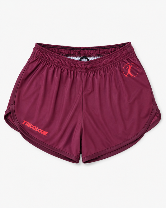 Women's Sports Shorts BTS-Tricolore Burgundy