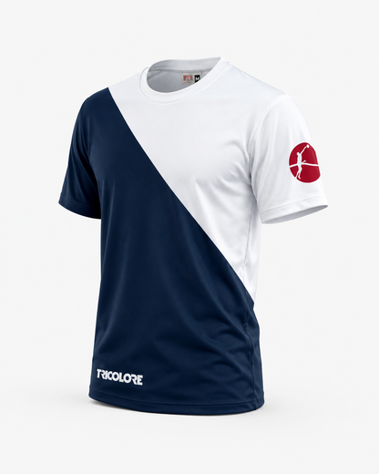 Men's Sports T-Shirt BTS-Tricolore White/Navy