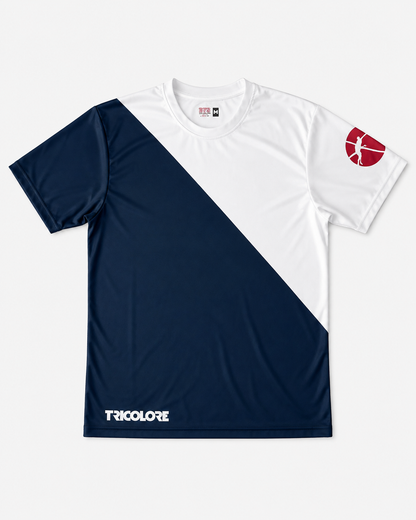 Men's Sports T-Shirt BTS-Tricolore White/Navy