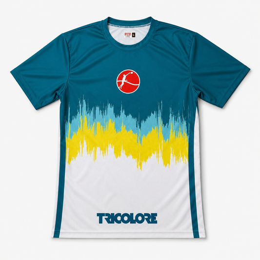 Men's Sports T-Shirt BTS-Tricolore Yellow/Light Blue
