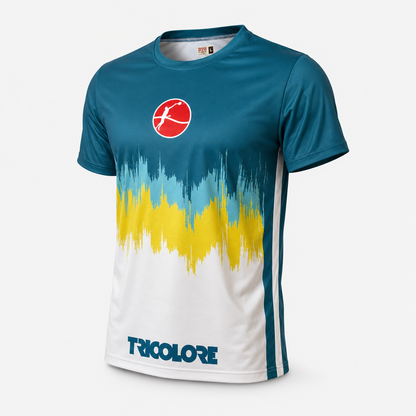 Men's Sports T-Shirt BTS-Tricolore Yellow/Light Blue