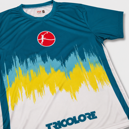 Men's Sports T-Shirt BTS-Tricolore Yellow/Light Blue